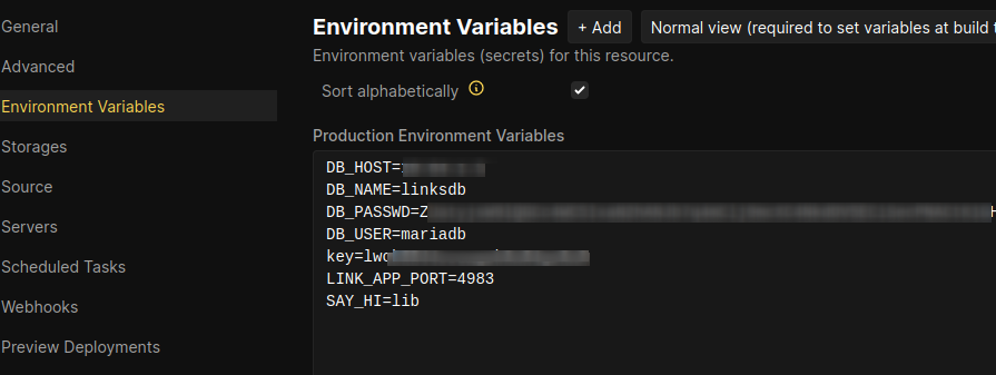 env vars